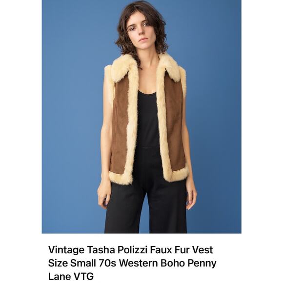 Tasha Polizzi Faux Fur Western Vest Boho Southwest small - Picture 1 of 7